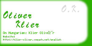oliver klier business card